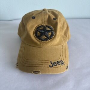 Jeep Owners Hat Yellow Star Logo Adjustable Embroidered Ball Cap Hat Distressed